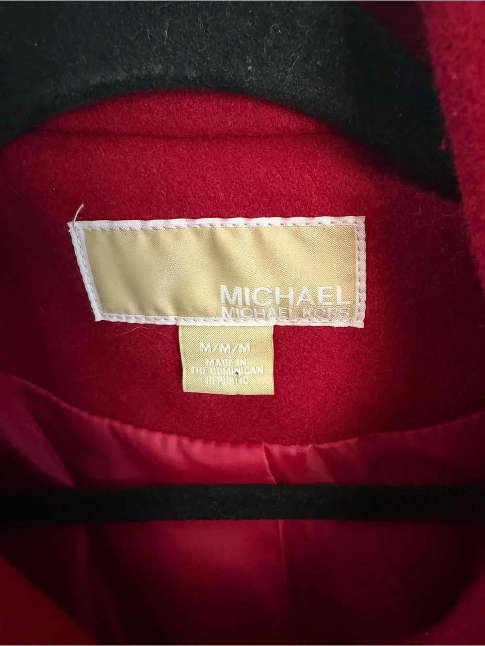 Michael Kors Red Double-Breasted Wool Peacoat with Gold Buttons - Picture 2 of 4